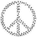 Peace sign made of different sports