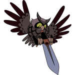 Owl with sword