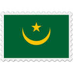 Stamp Mauritania Flag