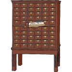 Vector graphics of wood library card catalog