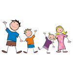 Stick Figure Family Vector Clip Art