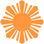 Phillippine flag sun symbol orange silhouette vector illustration