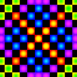 Pixelated colored pattern