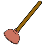 Vector clip art of toilet plunger