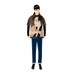 Vector illustration of trendy guy in t- shirt with sharaku pattern