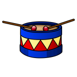 Vector clip art of red and blue drum