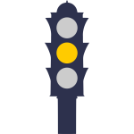 Traffic light in yellow