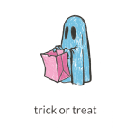 Ghost with pink paper bag vector image