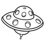 Simple UFO line art vector illustration