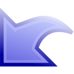 Blue arrow with outline stroke