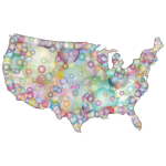 United States Map Outline With Geometric Pattern