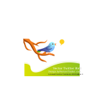 Bird tweeting on a branch in nature vector graphics