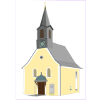 Village church vector drawing