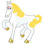 White Cartoon Horse