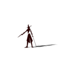 Witch hunter silhouette with shadow vector clip art