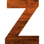 Wood texture alphabet Z