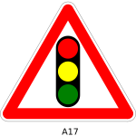 Traffic lights vector road sign