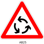 Vector clip art of roundabout traffic warning sign