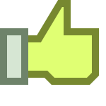 Pixel art thumbs up vector illustration