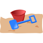 Kids bucket and spade vector clip art