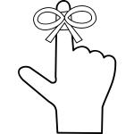 Finger and a ribbon