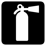 AIGA fire extinguisher inverted sign vector image