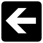 AIGA left arrow sign inverted vector image