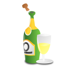 Wine bottle and glass vector image