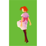 Vector drawing of red haired anime character