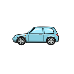 Vector graphics of blue car