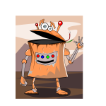 Rusty robot vector illustration