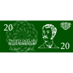 Twenty dollars banknote vector illustration