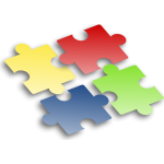 Colored jigsaw puzzle