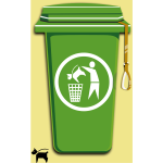 Dog trash can vector image