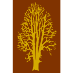 Vector clip art of beech tree silhouette in yellow