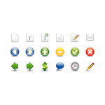 Vector image of wordprocessing and spreadsheets icon set