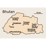 bhutan map