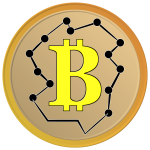 Coin of yellow Bitcoin