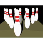 Bowling tenpins with shadow vector image