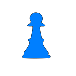 Blue pawn chess piece