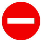 No entry road sign