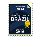 Brazil Olympics and World Cup postage stamp vector image