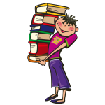 Boy holding books vector image