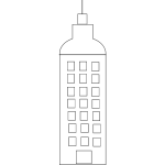 Vector image of simple cartoon tower block