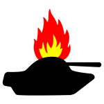 Burning tank vector image