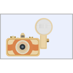 Vector illustration of vintage camera with old flash