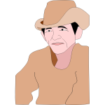 Vector image of cartoon cowboy