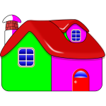 Vector graphics of colorful shiny house