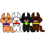 Vector image of cartoon kittens with pink noses