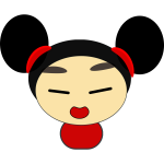 Vector illustration of smiling Chinese girl avatar